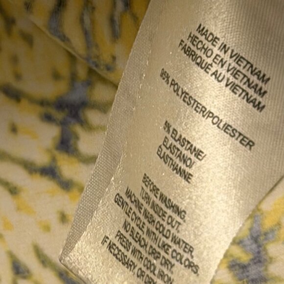 Jones New York Signature Yellow & Black Printed Top Sz XL blouse - Picture 4 of 12